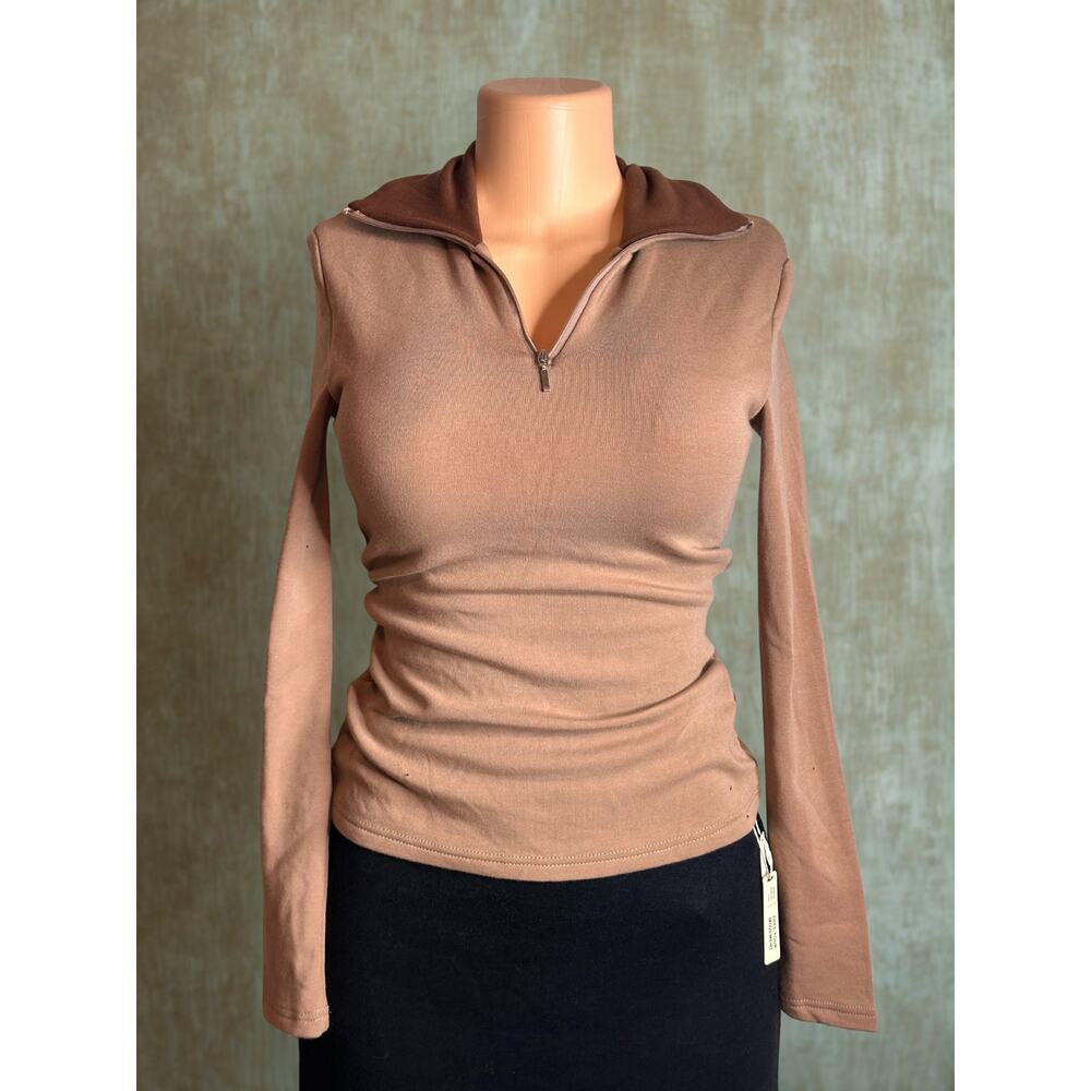 OGL quarter zip sweater with built in bra NWT SIZE XS